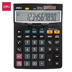 Калкулатор Deli Core E1630, настолен,12 dgt, 198х146х40 мм, черен