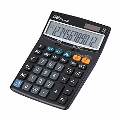 Калкулатор Deli Core E1630, настолен,12 dgt, 198х146х40 мм, черен
