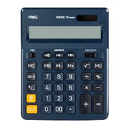 Калкулатор Deli Core EM888F, настолен, 12 dgt, 203х158х31 мм, тъмносин