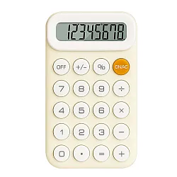 Калкулатор Deli EM10, джобен, 8 dgt, 110х64х13.5 мм, жълт