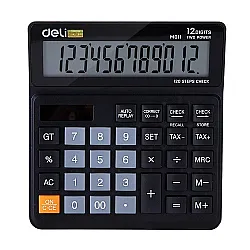 Калкулатор Deli Smart EM01120, настолен, 12 dgt, 139х130х30 мм, черен