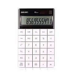 Калкулатор Deli Touch E1589, настолен, 12 dgt, 165.3x103.2x14.7 мм, бял
