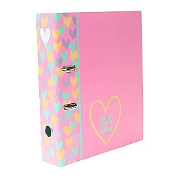 Класьор ANCOR Hearts, А4, 75 мм, цветни елементи от брокат