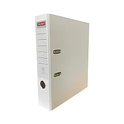 Класьор DELMET, РР, A4, 75 мм, метален кант, сменяем етикет, бял