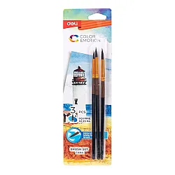 Комплект четки за рисуване Deli Color Emotion EC404, естествен косъм, обли №2, 3, 4