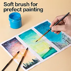 Комплект четки за рисуване Deli Color Emotion EC404, естествен косъм, обли №2, 3, 4