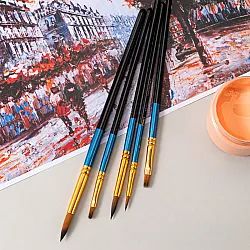 Комплект четки за рисуване Deli Color Emotion EC406, изкуствен косъм, обли №1, 3, 5, плоски №5, 8