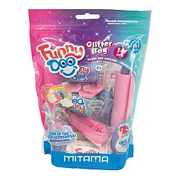 Комплект за моделиране MITAMA Funny Doo GlitterBag, 350 г, 7 цвята моделин, глитерен прах, 14 части
