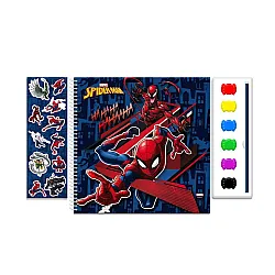 Комплект за оцветяване SPIDERMAN, блок за рисуване, акварелни бои, стикери
