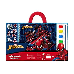 Комплект за оцветяване SPIDERMAN, блок за рисуване, акварелни бои, стикери