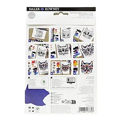 Комплект за рисуване с темперни бои DALER-ROWNEY Activity Set Gouache - Cat, 16 части