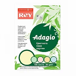 Копирна хартия REY Adagio, A4, 80 г, микс 5 пастелни цвята, пакет 100 л.