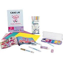Креативен комплект GIOTTO Art Lab Candy Collection, акварелни бои, флумастери и маркери