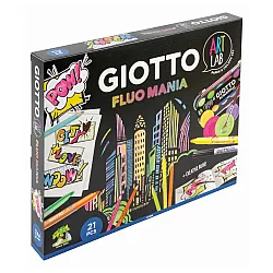 Креативен комплект GIOTTO Art Lab Fluo Mania, акварелни бои, флумастери, моливи и маркери