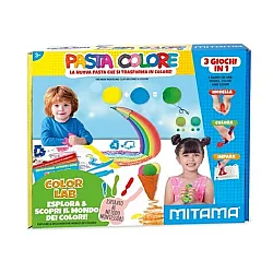 Креативен комплект за моделиране MITAMA Pasta Colore Lab, 7 цвята глина, 4 форми, ножче, книжка
