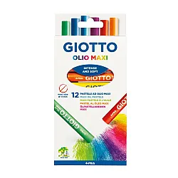 Маслени пастели GIOTTO OLIO MAXI, ф 11 мм, 70 мм, 12 цвята