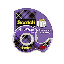 Матово тиксо Scotch Gift Wrap, 19 мм х 7.5 м, невидимо, с диспенсър
