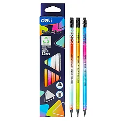 Молив с гума Deli Enovation EC020-HB, триъгълно тяло, HB