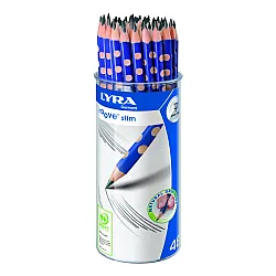 Моливи без гума LYRA Groove Slim Graphite, триъгълно тяло, грип зона, HB, 48 бр. в чашка