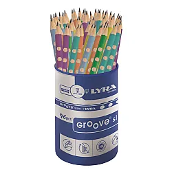 Моливи без гума LYRA Groove Slim Pastel, триъгълно тяло, HB, 96 бр. в чашка