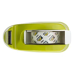 Настолен тиксодържач Deli Vivid E808, 123x57x65 мм, за ленти до 19 мм х 33 м, зелен