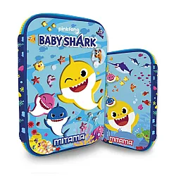 Несесер с пълнеж MITAMA Baby Shark 3D от 8 флумастери и 8 восъчни пастели