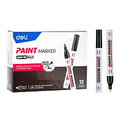 Paint маркер Deli EU500-BK, объл връх 2 мм, черен