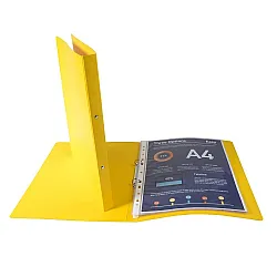 Папка с 2 ринга EXACOMPTA, A4, картон 355 г, D20 мм, жълта