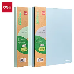 Папка с 40 джоба Deli Urbanroot EF925, A4, от пшенична слама, синя