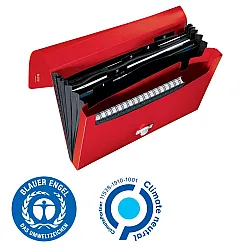 Папка с 5 отделения LEITZ Recycle, A4, рециклиран РР, червена