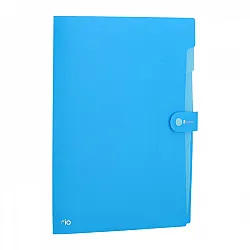 Папка с 8 отделения Deli Rio, EB40102, A4, PP 600 mic, с индекси, синя