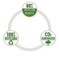 Папка с копче и разширение LEITZ Recycle, A4, рециклиран РР, мат, синя