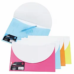 Папка с копче и външен джоб Deli Rio E38978, A5, PP 180 mic, мат, микс 5 цвята