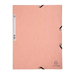 Папка с ластик и 3 капака EXACOMPTA AQUAREL, A4, Genuine картон 400 г, корал