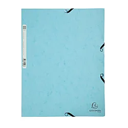 Папка с ластик и 3 капака EXACOMPTA AQUAREL, A4, Genuine картон 400 г, светлосиня
