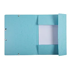 Папка с ластик и 3 капака EXACOMPTA AQUAREL, A4, Genuine картон 400 г, светлосиня