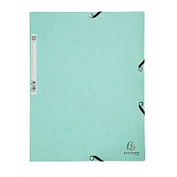 Папка с ластик и 3 капака EXACOMPTA AQUAREL, A4, Genuine картон 400 г, светлозелена