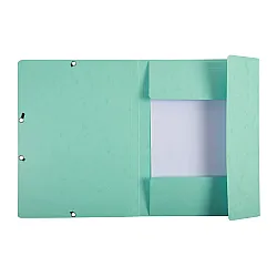 Папка с ластик и 3 капака EXACOMPTA AQUAREL, A4, Genuine картон 400 г, светлозелена