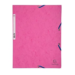 Папка с ластик и 3 капака EXACOMPTA Premium, A4, Genuine картон 400 г, розова