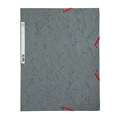 Папка с ластик и 3 капака EXACOMPTA Premium, A4, Genuine картон 400 г, сива