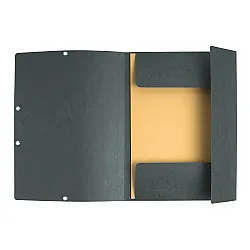 Папка с ластик и 3 капака EXACOMPTA Premium, A4, Genuine картон 400 г, сива