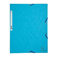Папка с ластик и 3 капака EXACOMPTA Premium, A4, Genuine картон 400 г, тюркоаз