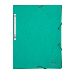 Папка с ластик и 3 капака EXACOMPTA Premium, A4, Genuine картон 400 г, зелена