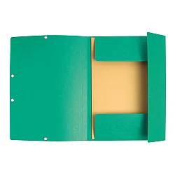 Папка с ластик и 3 капака EXACOMPTA Premium, A4, Genuine картон 400 г, зелена