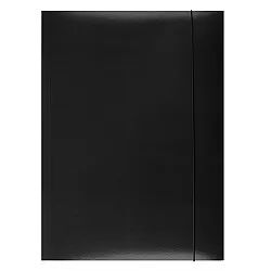 Папка с ластик и 3 капака OFFICE PRODUCTS, A4, картон 300 г с UV лак, черна