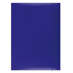 Папка с ластик и 3 капака OFFICE PRODUCTS, A4, картон 300 г с UV лак, синя