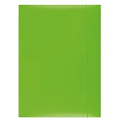 Папка с ластик и 3 капака OFFICE PRODUCTS, A4, картон 300 г с UV лак, зелена