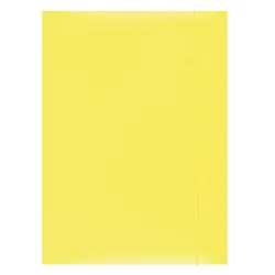 Папка с ластик и 3 капака OFFICE PRODUCTS, A4, картон 300 г с UV лак, жълта