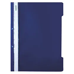 Папка с машинка и перфорация LEITZ, A4, PP 170 mic, кристал, тъмносиня