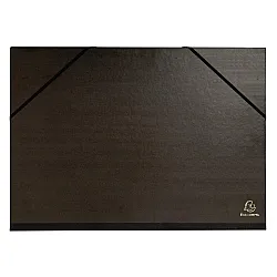 Папка за рисунки с ластик и три капака EXACOMPTA Kraft, 320х450 мм, картон 240 г, черна